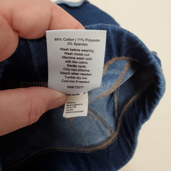 Jumping Beans Girls Blue Denim Shorts 3T, 2 Pair Dark and Medium Wash pull-on - Picture 5 of 9